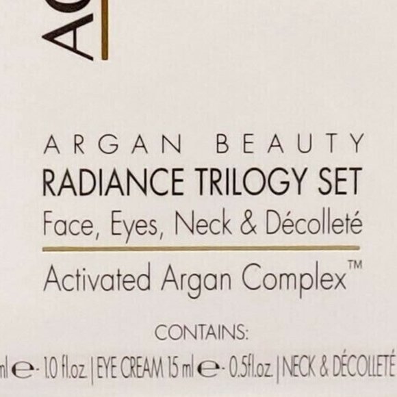 Active Argan O2.3 Beauty Radiance Trilogy Set 3 Pcs Face, Eyes, Neck, Decollette - Picture 2 of 2